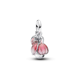 Pink Blooming Flower Dangle Charm