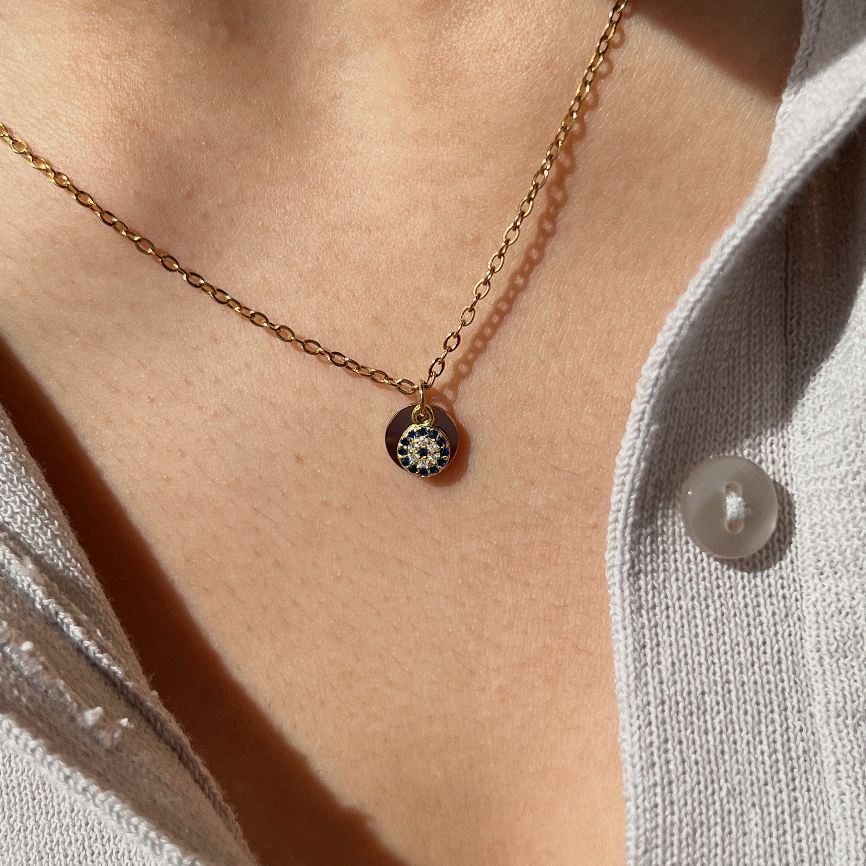 Initial Evil Eye Necklace