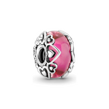 Pink Murano Glass Heart Charm
