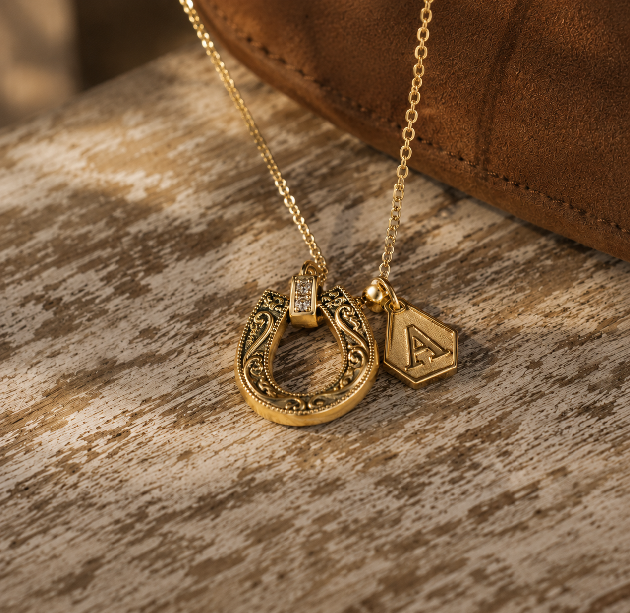 Horseshoe Initial Necklace