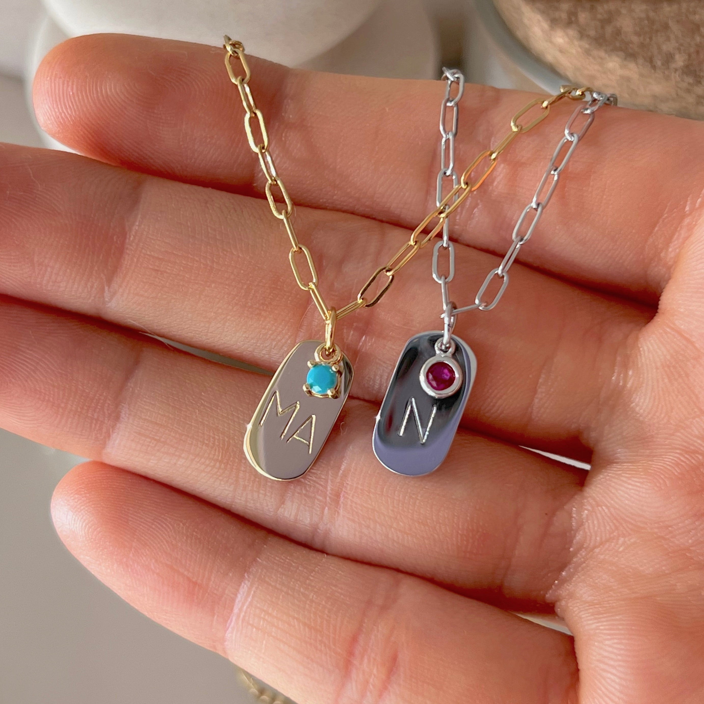 Initial Tag Necklace