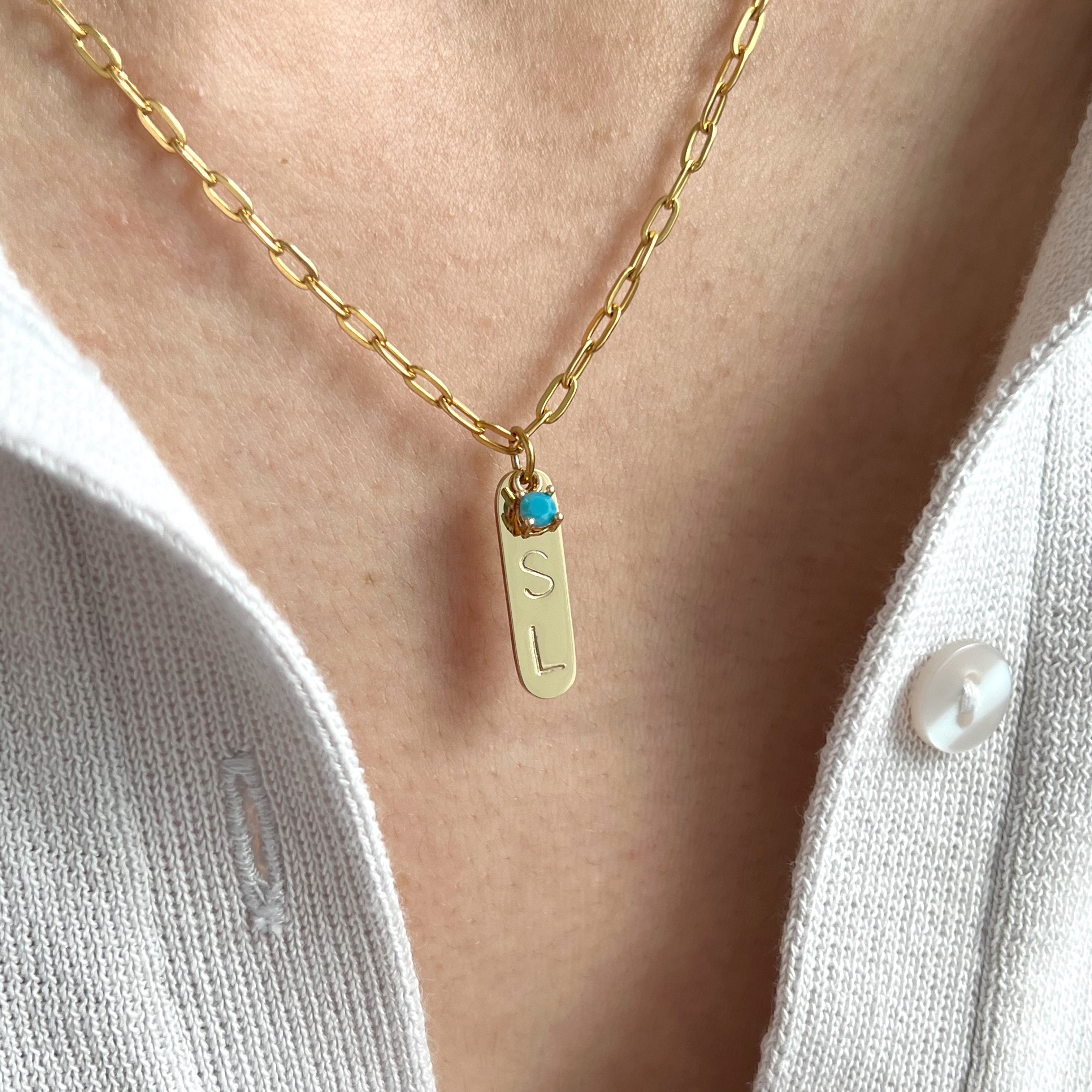 Initial Bar Necklace