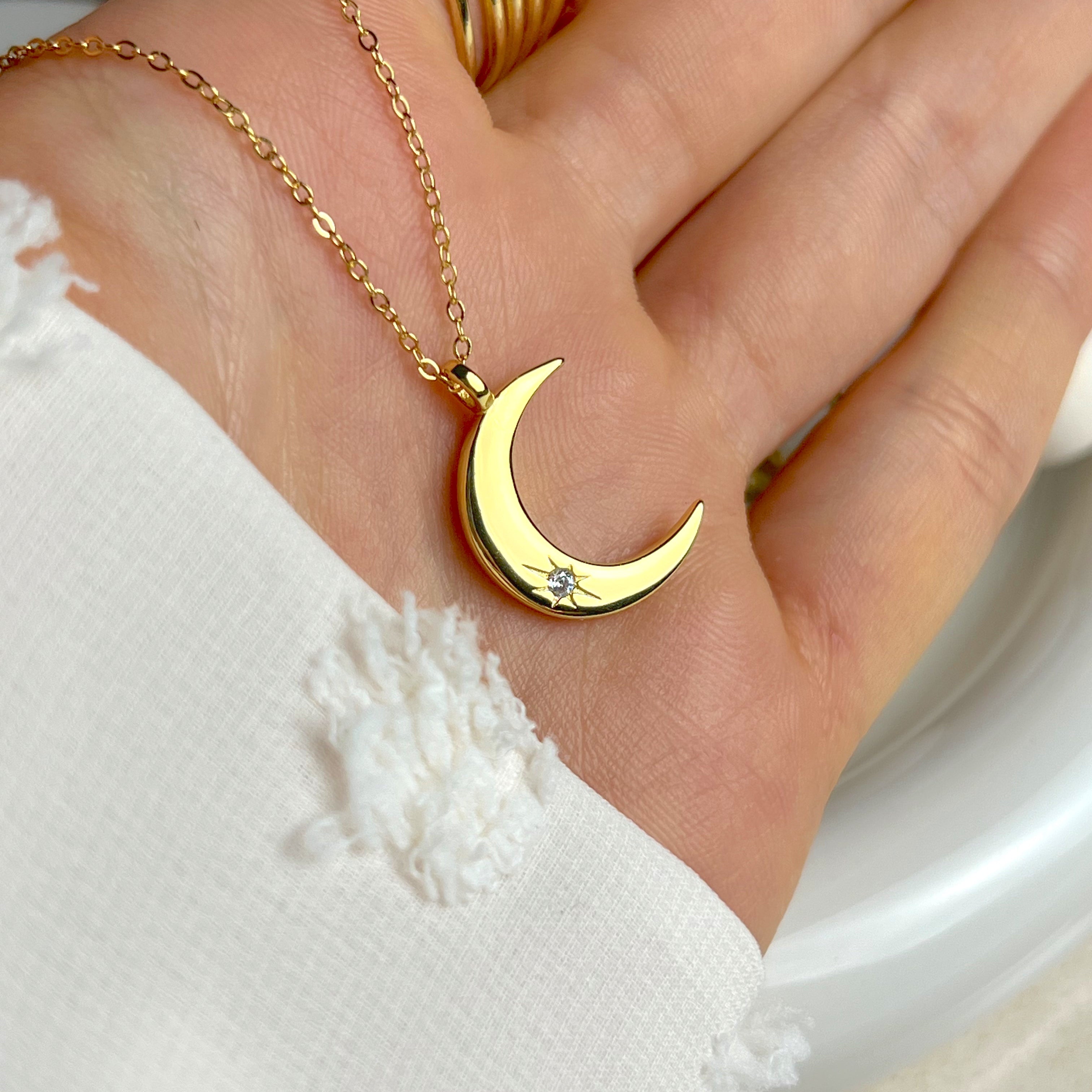 Diamond Crescent Necklace