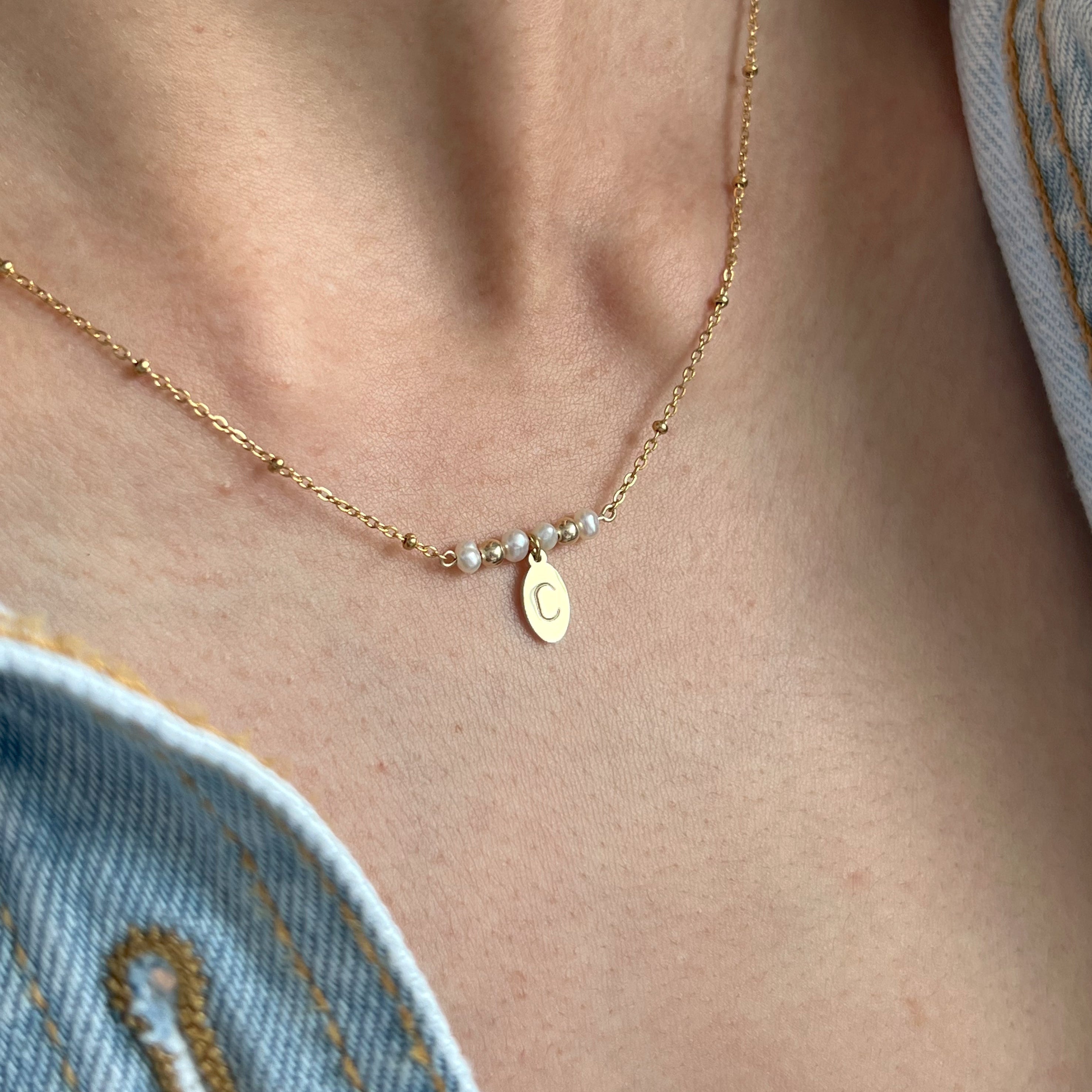 Initial Pearly Necklace