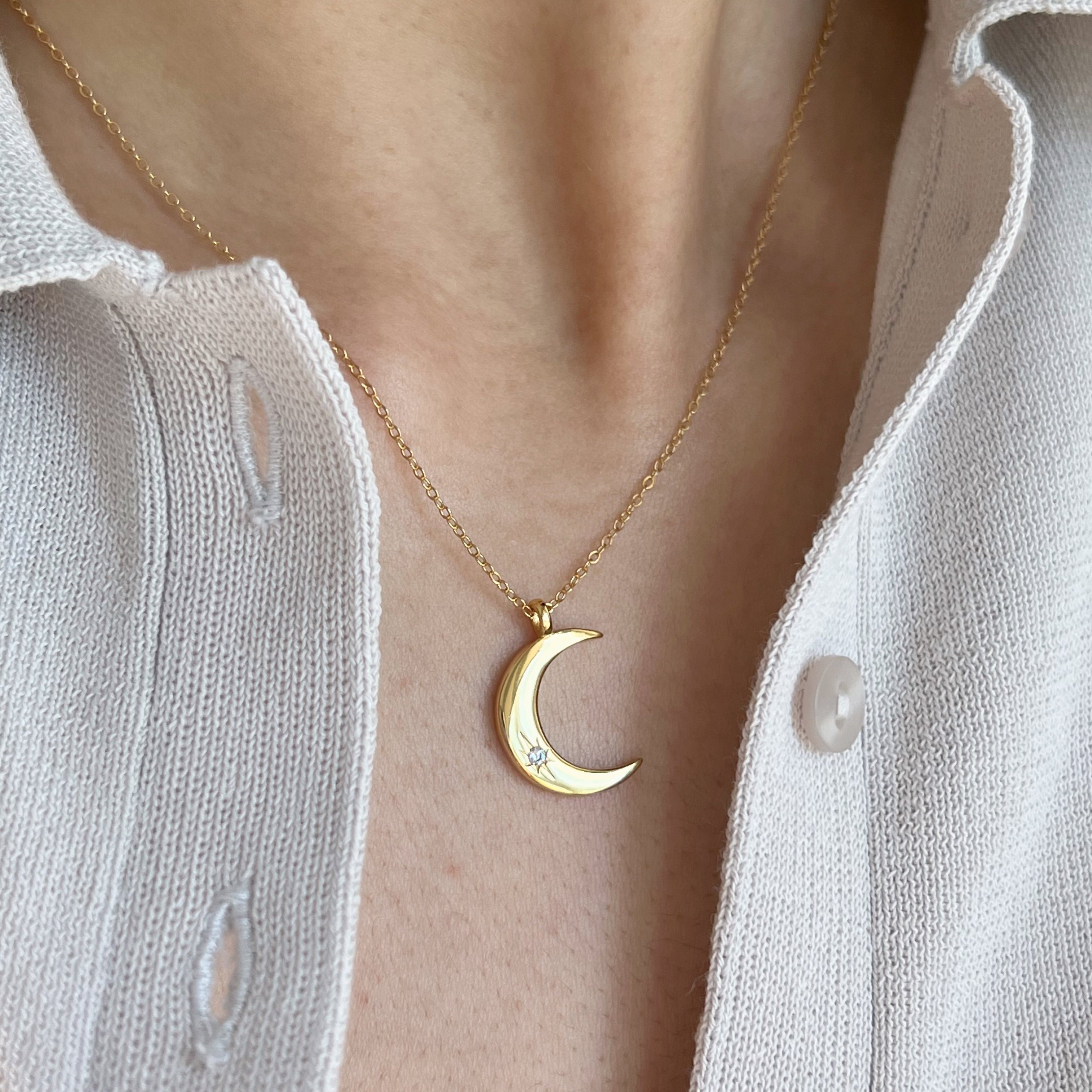 Diamond Crescent Necklace