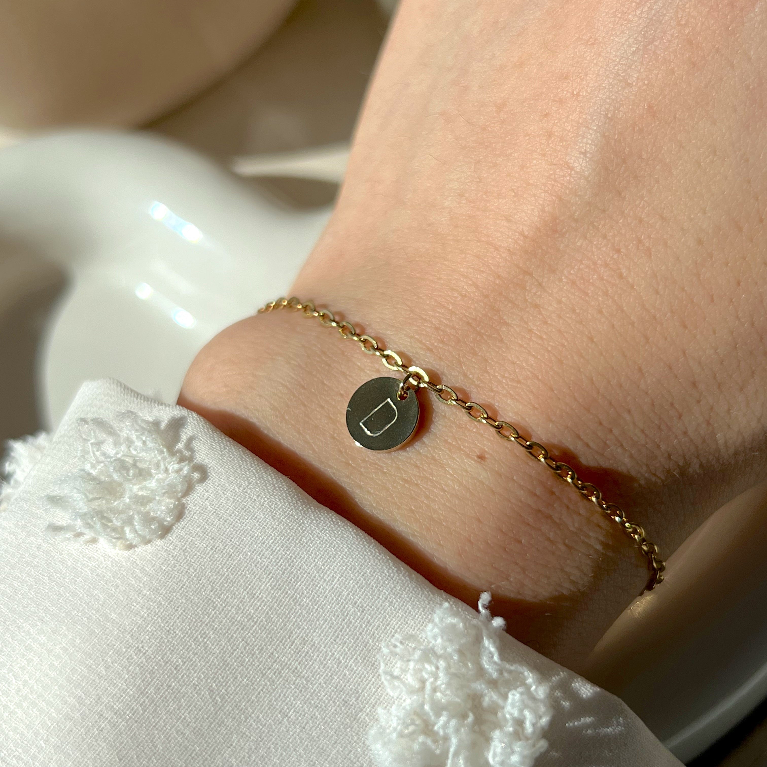 Initial Coin Bracelet