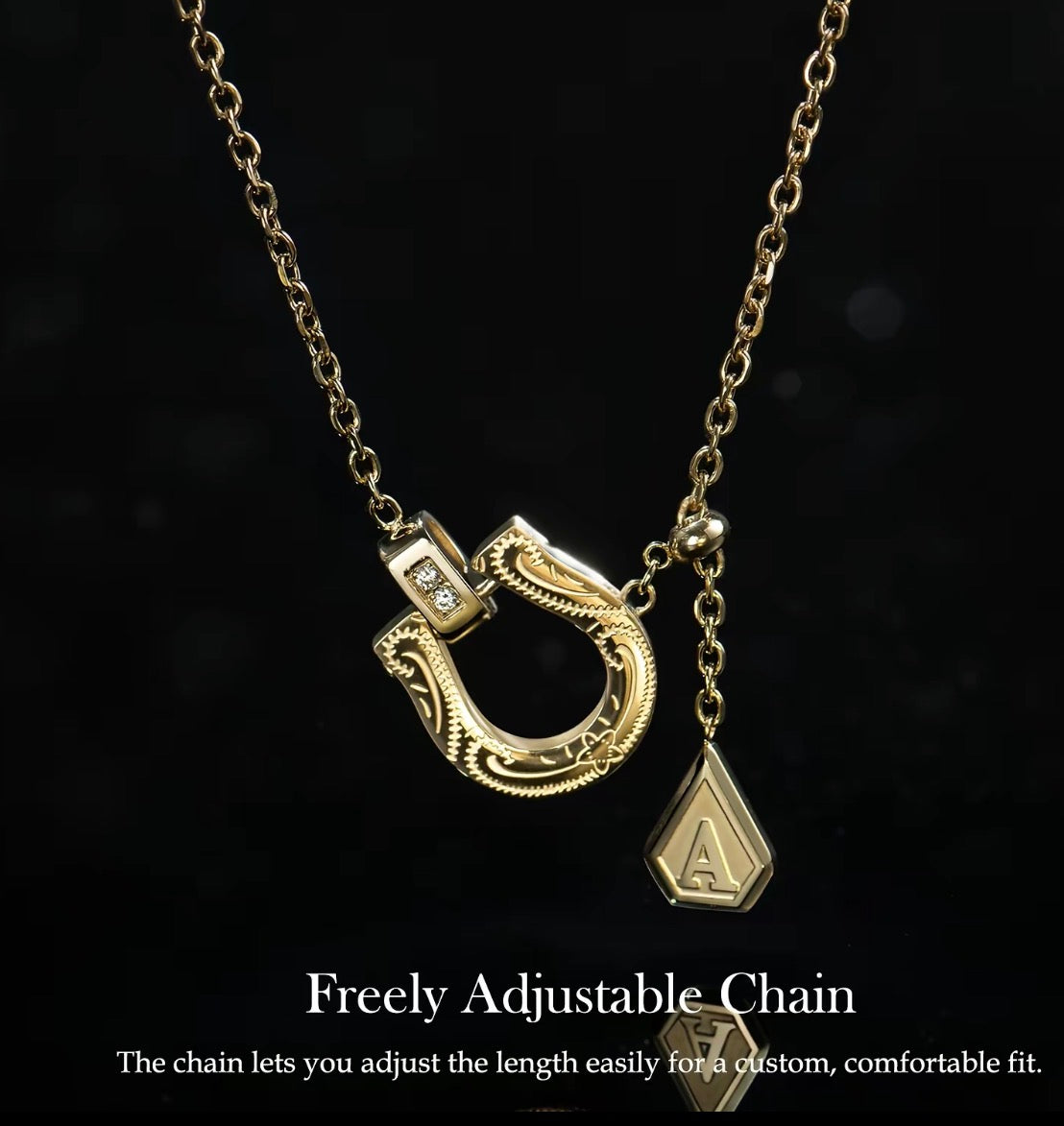 Horseshoe Initial Necklace
