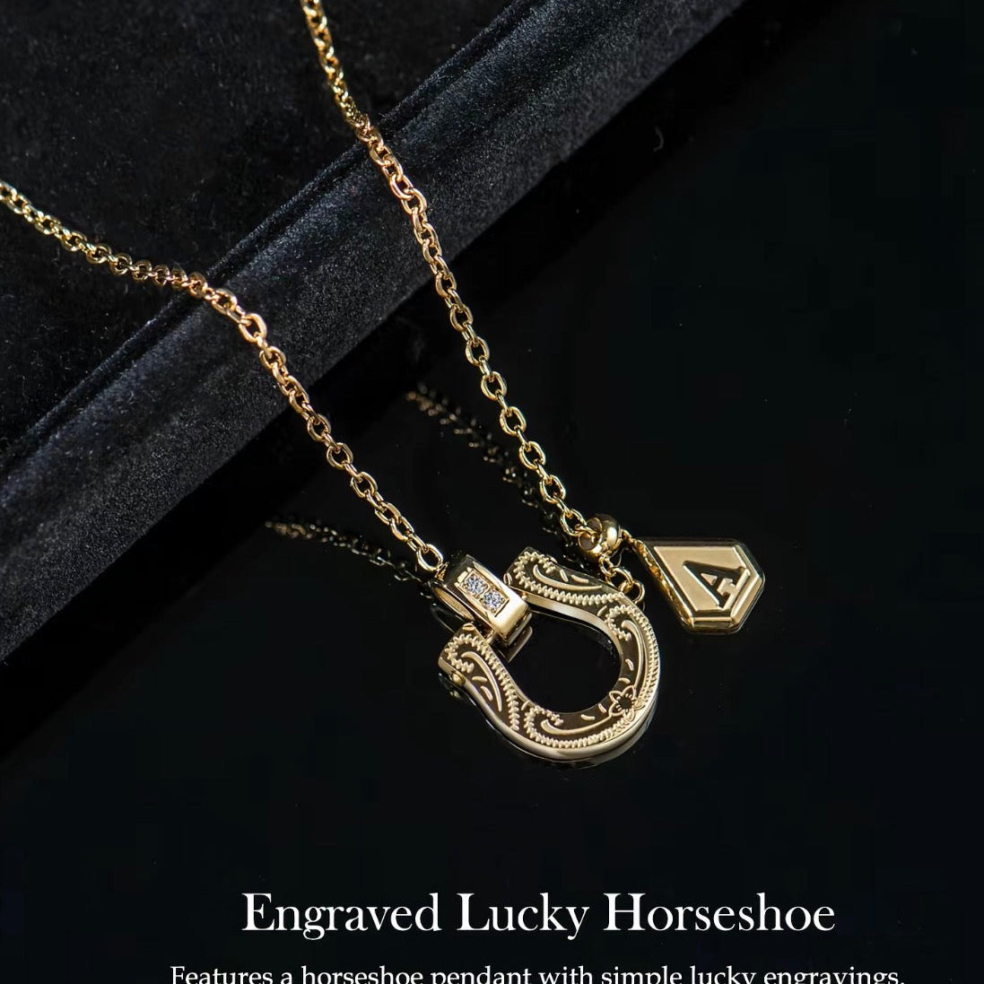 Horseshoe Initial Necklace