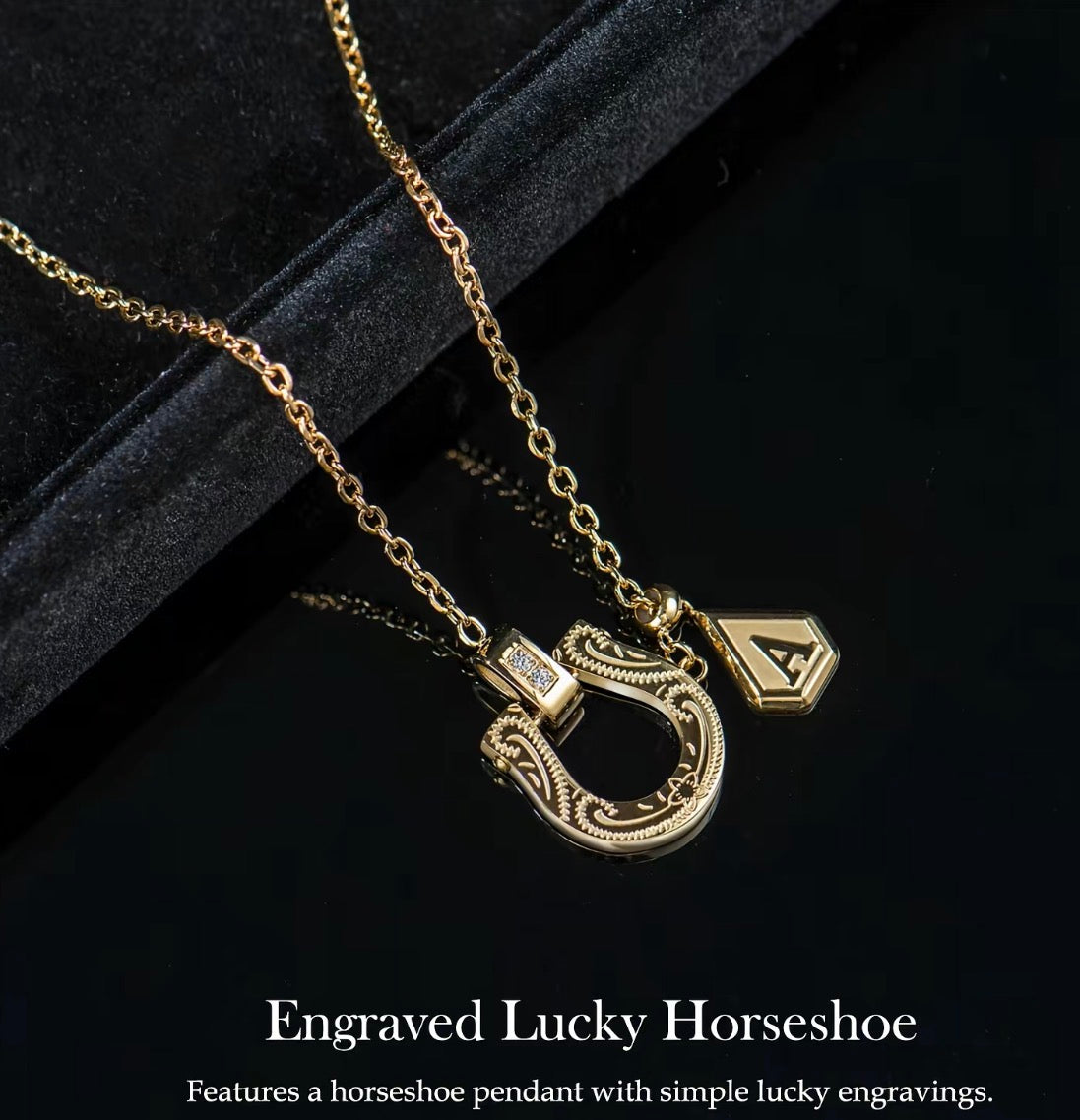 Horseshoe Initial Necklace