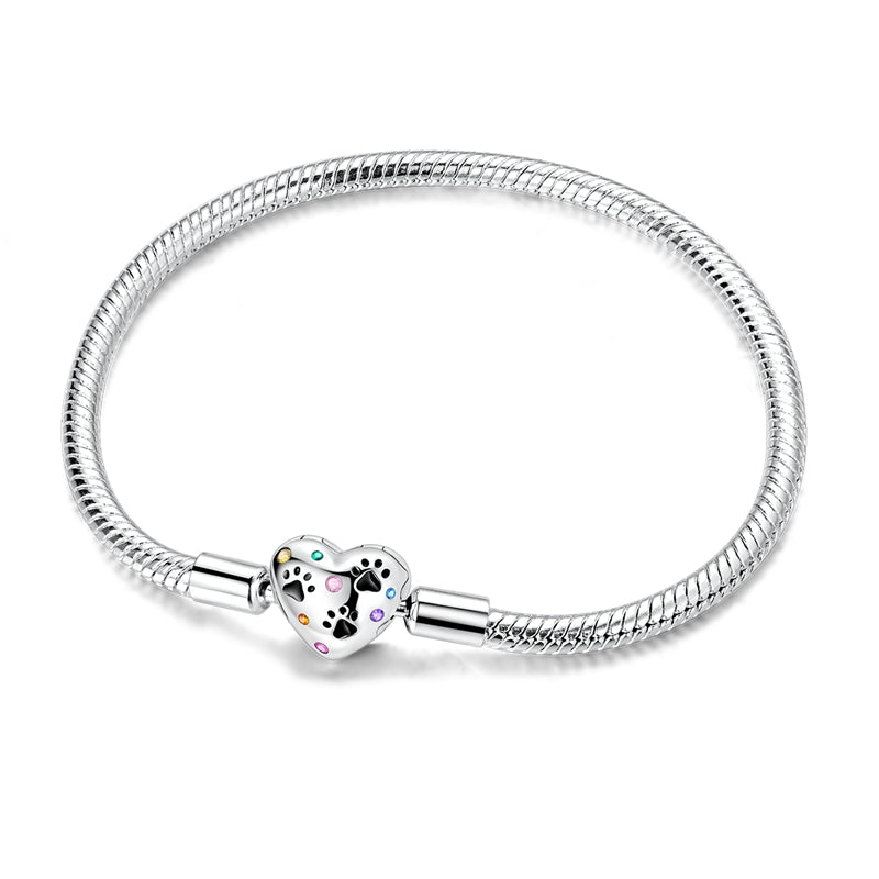 Colorful Bubble Paw Print Snake Bone Chain