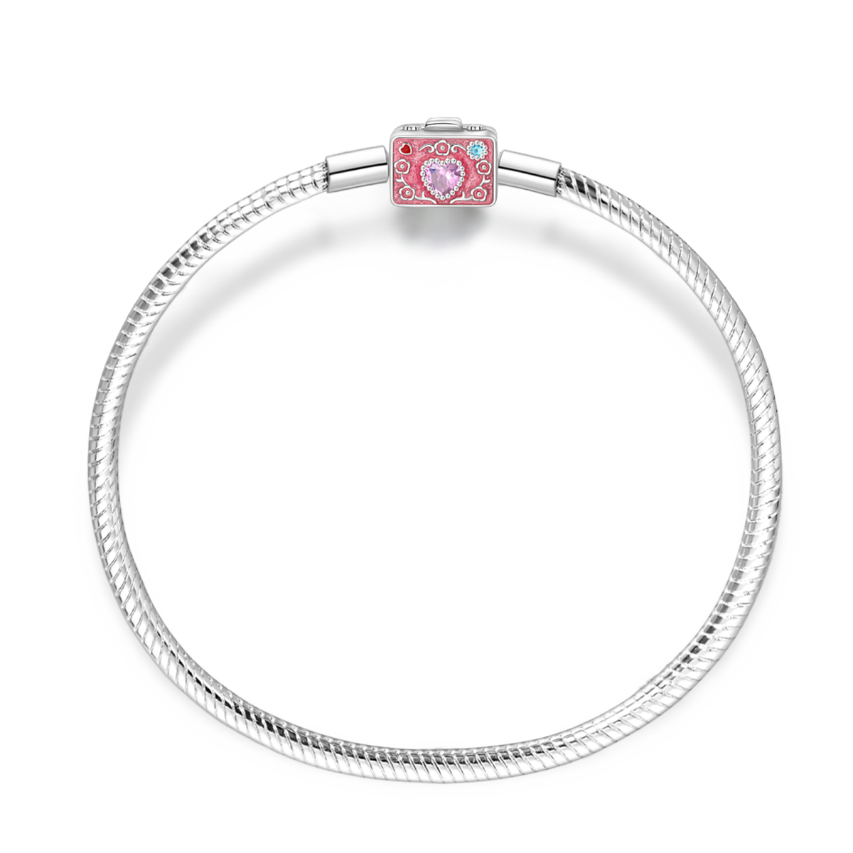 Pink Camera Charm Bracelet