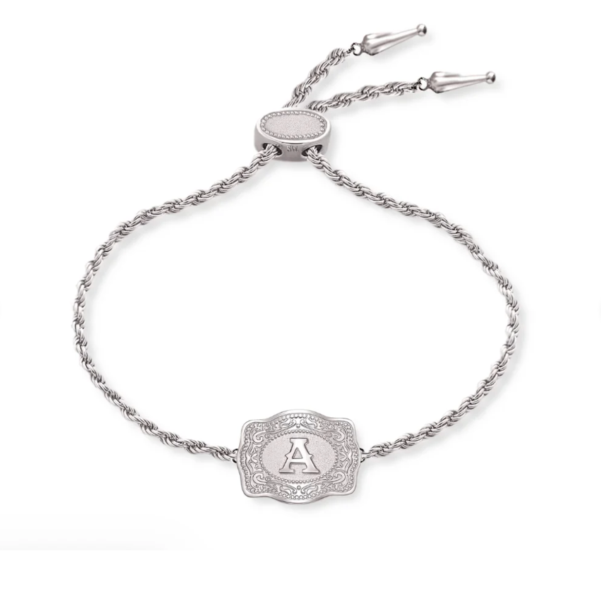 Mini Belt Buckle Initial Bracelet