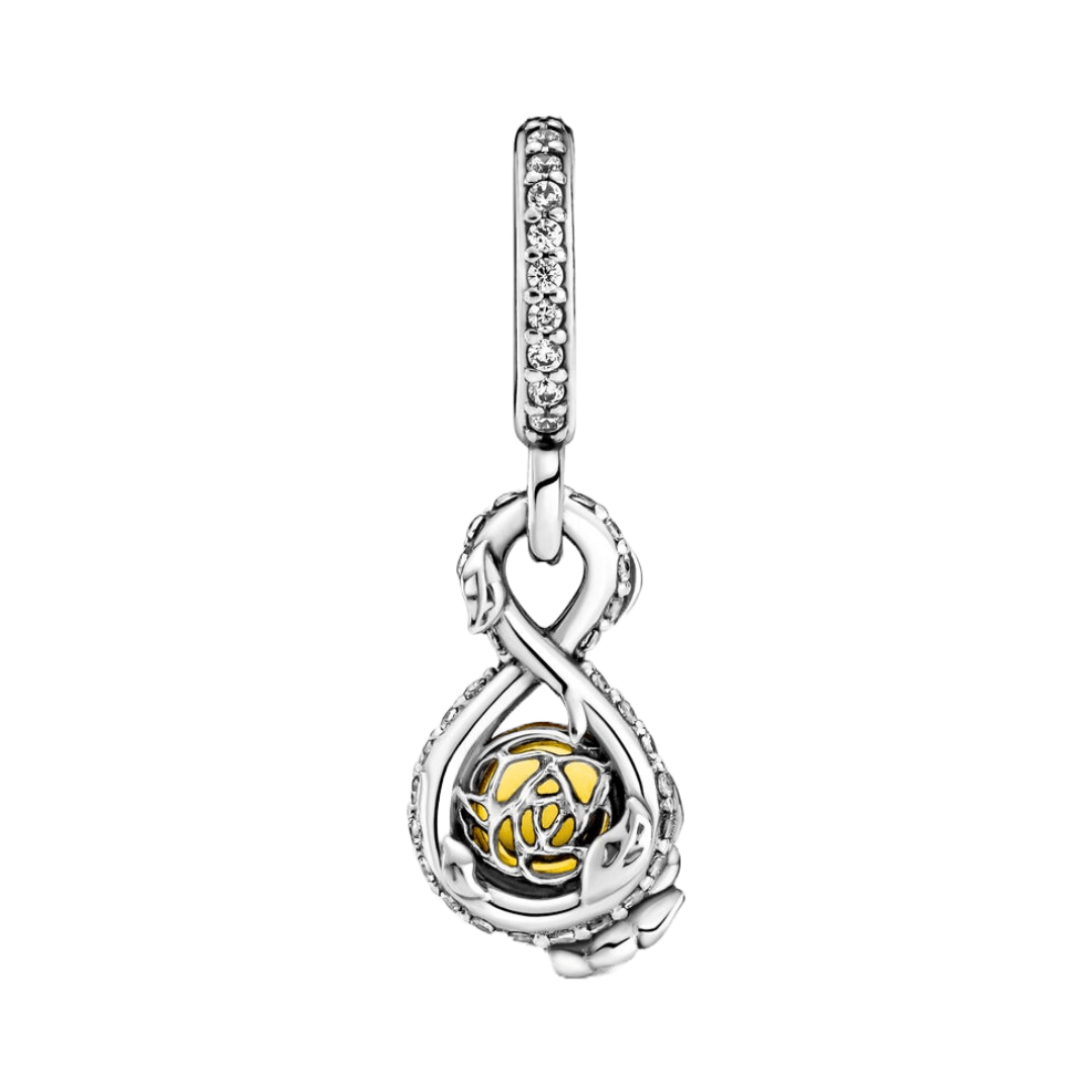 Disney Beauty and the Beast Belle Infinity Rose Dangle Charm