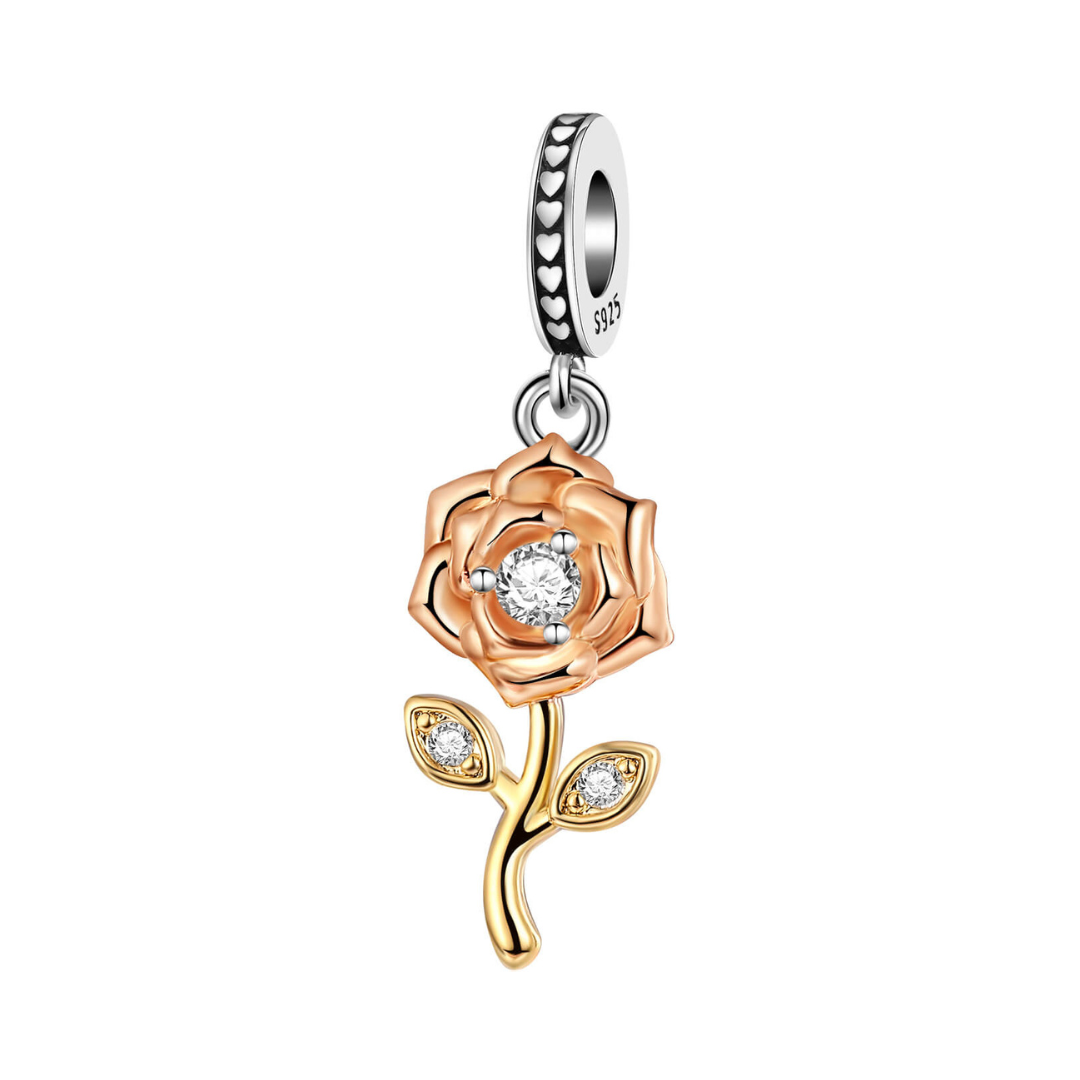 Blooming Rose Dangle Charm