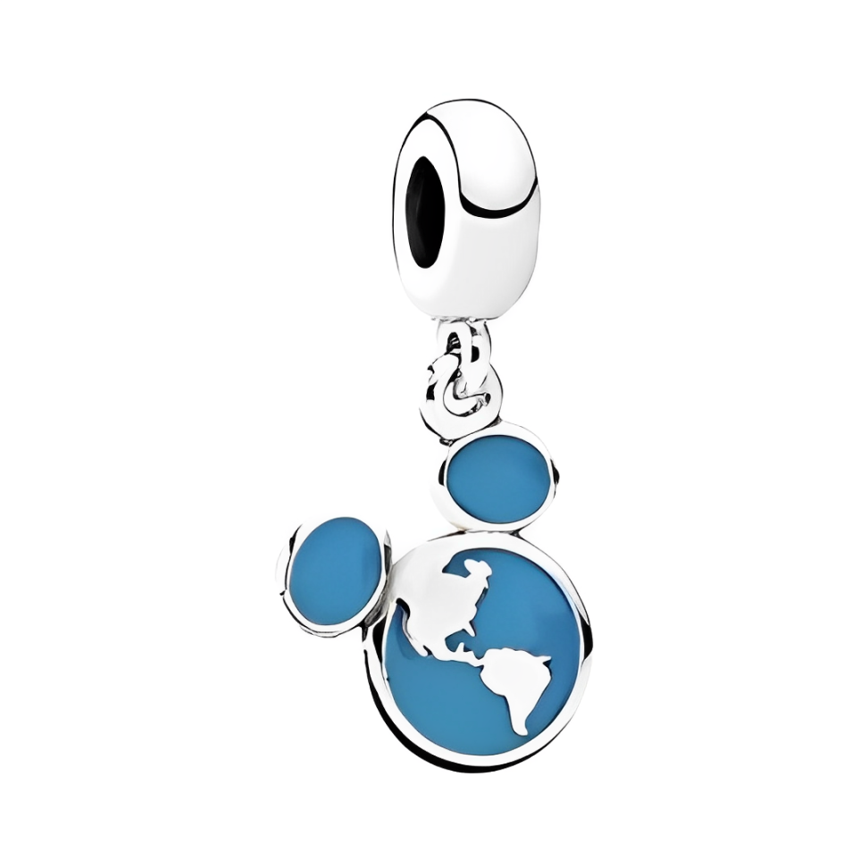 Disney Mickey Mouse World Globe Dangle Charm