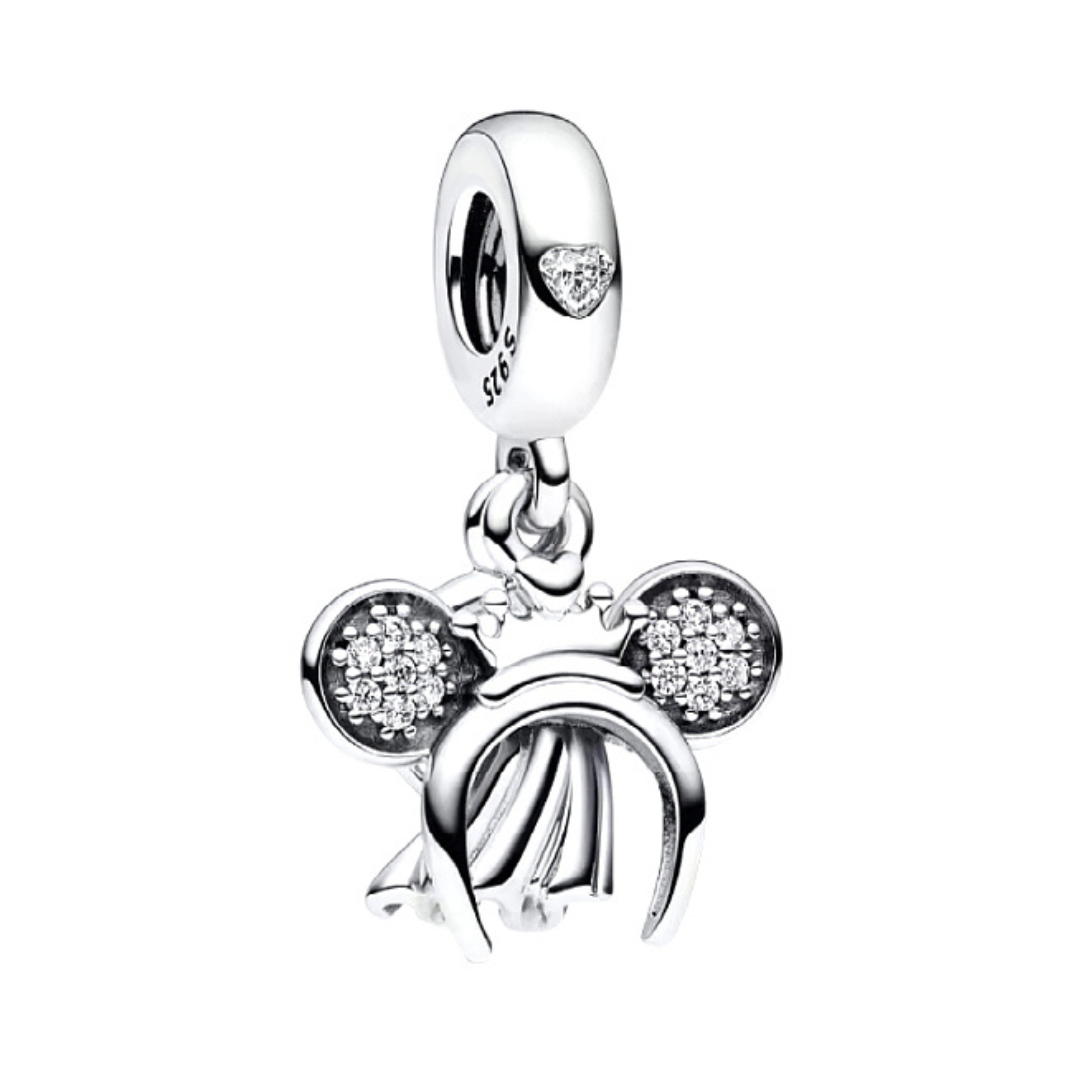 Disney Minnie Mouse Bridal Headband and Ring Dangle Charm