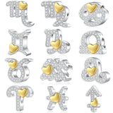 Gold Heart & Pavé Crystals Astrology Signs Zodiac Constellation Charms