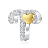 Gold Heart & Pavé Crystals Astrology Signs Zodiac Constellation Charms
