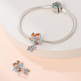 Autumn Maple Leaf Amber Stone Charm