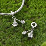 Badminton Shuttlecock & Racket Dangle Charm