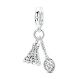 Badminton Shuttlecock & Racket Dangle Charm