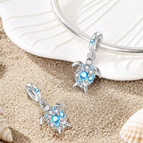 Blue Crystal Sea Turtle Dangle Charm