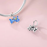 Blue Enamel Flower Charm