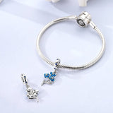 Blue Forget-Me-Not Flower Dangle Charm