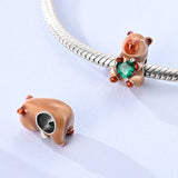 Capybara with Green Heart Gem Charm