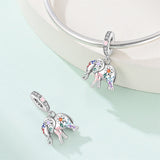 Colorful Elephant with Floral Accents Dangle Charm