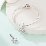 Colorful Elephant with Floral Accents Dangle Charm