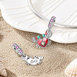 Crab with Heart Shell Dangle Charm