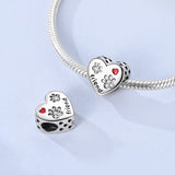 Crystal Paw Print “Friend” Heart Charm