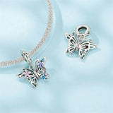 Floral Butterfly Dangle Charm