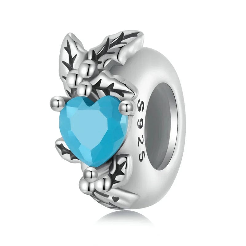 Floral Heart Birthstone Charms