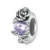Floral Heart Birthstone Charms