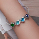 Floral Heart Crystal Birthstone Charms