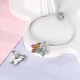 Flying Butterflies Dangle Charm