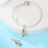 Giraffe with Leaves Dangle Charm