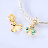 Glow in the Dark Luminous Gold Firefly Dangle Charm