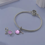 Glow in the Dark Luminous Pink Paw & Bone Dangle Charm
