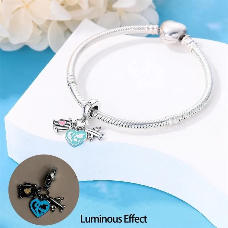 Glow in the Dark Luminous Travel Plane & Luggage Dangle Charm