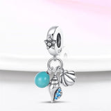 Glow in the Dark Orb Conch Shell and Clam Dangle Charm