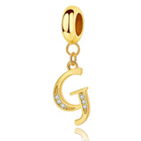 Gold Initial Letter A~Z Alphabet Dangle Charms