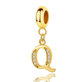 Gold Initial Letter A~Z Alphabet Dangle Charms