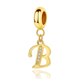 Gold Initial Letter A~Z Alphabet Dangle Charms