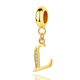 Gold Initial Letter A~Z Alphabet Dangle Charms