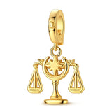 Golden Astrology Signs Zodiac Constellation Dangle Charms