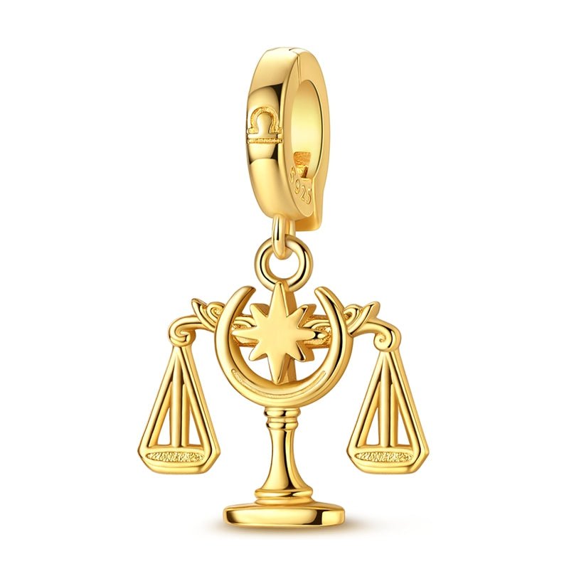 Golden Astrology Signs Zodiac Constellation Dangle Charms
