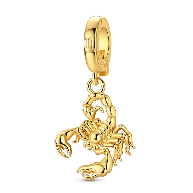 Golden Astrology Signs Zodiac Constellation Dangle Charms